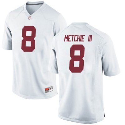 Youth Alabama Crimson Tide #8 John Metchie III White Game NCAA College Football Jersey 2403MNLE0